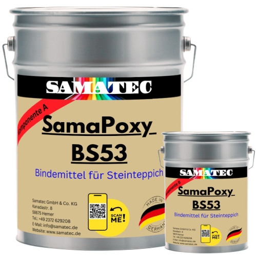 Vergussmasse Bodenbinder Natursteinteppich Steinteppich Marmorkies SamaPoxy BS53
